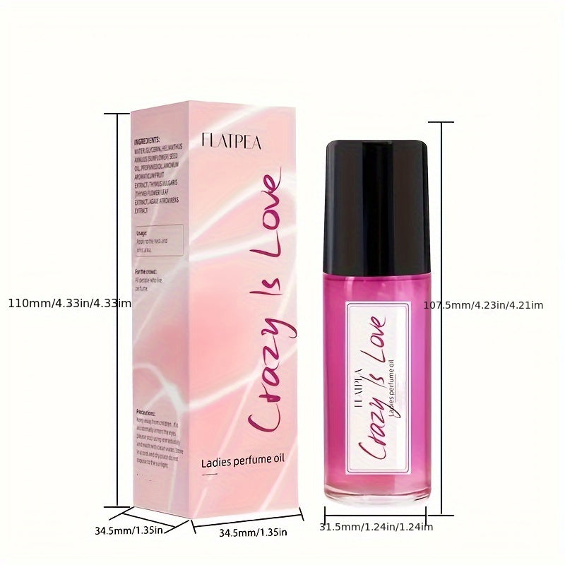 Crazy Is Love Ladies' Roll-On, Fruity Scent Perfume Oil, Alcohol-Free