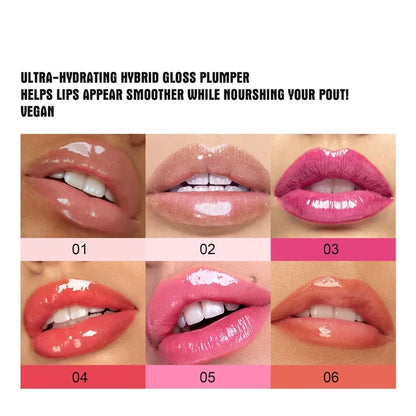 PLUMP POUT Lip Plumping Booster Gloss High Shine for Plumper Looking Lips Extreme Shine Crystal Volume Lip Oil Cosmetics Makeups