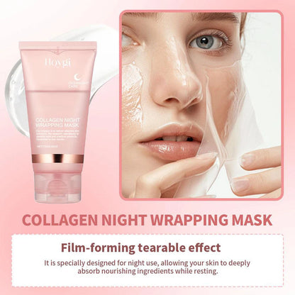 Collagen Tear-Off Mask Collagen Overnight Wrapping Mask Hydrating Moisturizing Hydrolyzed Collagen Mask Korean Skin Care